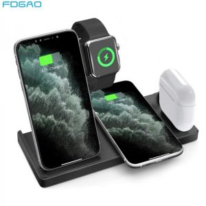 15W Fast Wireless Charger 4 in 1 Qi Charging Dock Station For iPhone 13 12 11 Pro XS MAX XR X 8 Apple Watch 6 5 4 3 AirPods Pro